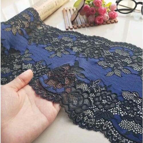 1 Meter Purple Black Elastic Stretch Lace Trim Wedding Dress Sewing/Garment/Clothes Accesories DIY Craft 21cm