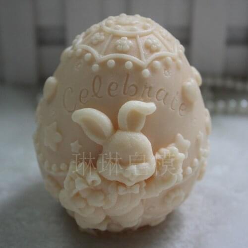 Free shipping handmade soap silica gel mould candle soap mould silicone mold for DIY easter egg rabbit