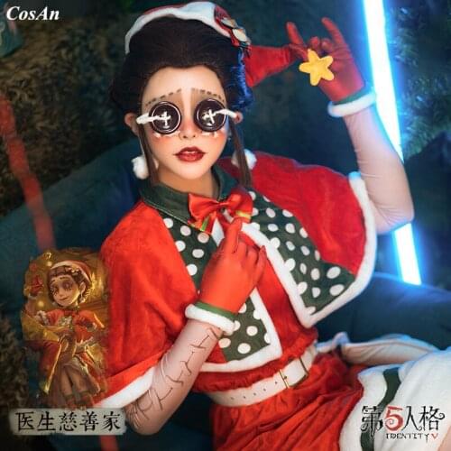 Hot Game Identity V Emily Dale Cosplay Costume Doctor Christmas Red Uniform Dress Female Party Role Play Clothing S-XL