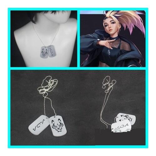 KDA K/DA Akali Cosplay Necklace Costume Accessories Cosplay Props Woman Jewelry Fan Photo Props Fashion Necklace Christmas Gifts