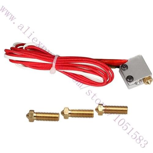 12V/24V Full hotend volcano Eruption pack heater block+5pcs nozzles for 1.75/3 mm 3D Printer Accessories