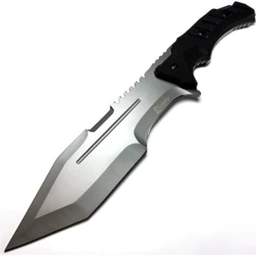 Columbia TNT-9010-B Camping and Hunting Knife black sheath camping carry inclined blade structure ergonomic structure black and silver