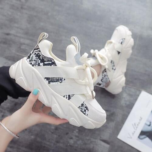 Spring Reflective Black Platform Sneakers Women Shoes Thick Bottom Fashion Korean White Leather Sneakers Breathable Casual Shoes