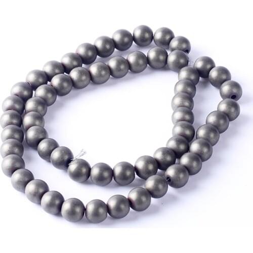 Natural Stone 4/6/8/10mm Hematite Beads Round Loose Beads Grey Matt Unpolished DIY Necklace Bracelet Jewelry Making Accessories