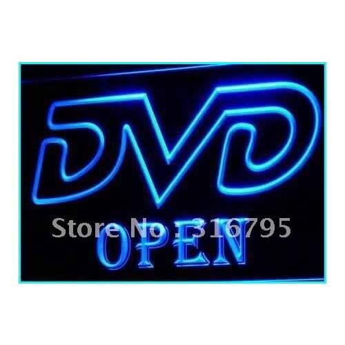 I228 OPEN DVD Disc Shop CD DVD LED Neon Light Light Signs On/Off Switch 20+ Colors 5 Sizes