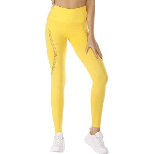 2021 New Womens Seamless High Elasticity Seamless Tight Peach Hip Fitness Nine-point Pants Sports Yoga Pants