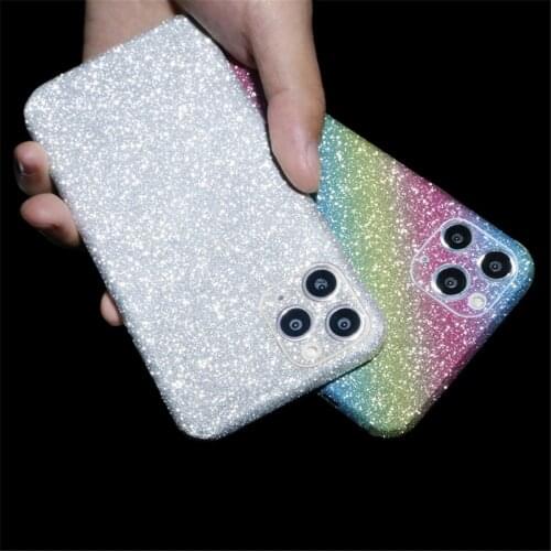 New Luxury Glitter Bling Phone Stickers For iPhone 11 Pro Max 5 6 7 8 Plus X XR XS MAX Shining Back Skin Sticker Decal Body Film