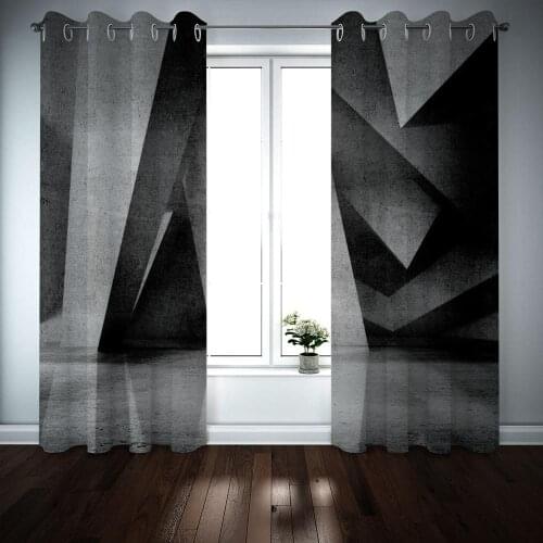 New Custom 3D Curtains Living Room Photo Blackout Curtains For Window Decoration Black Ready Curtains