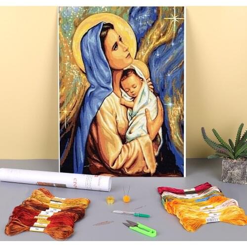 Region Icons Printed Canvas 11CT Cross Stitch DIY Embroidery Complete Kit DMC Threads Needlework Knitting Promotions