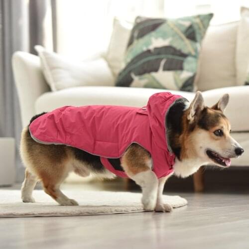 Pet Dog Clothes Winter Warm Waterproof Windproof Coat Detachable Hooded Winter Coat Jacket for Puppy Dog