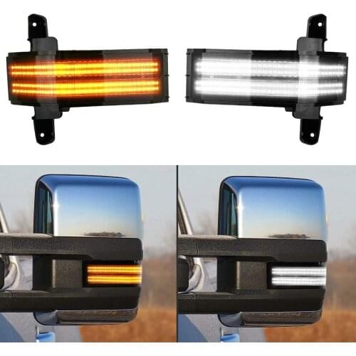 Switchback Amber LED Side Tow Mirror Marker Light Dual-Row Turn Signal Lights For Chevy Silverado GMC Sierra 1500 2500HD 3500HD