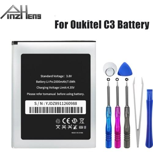 PINZHENG New 2000mAh Battery For Oukitel C3 High Quallity Replacement Bateria Mobile Phone Battery With Tools