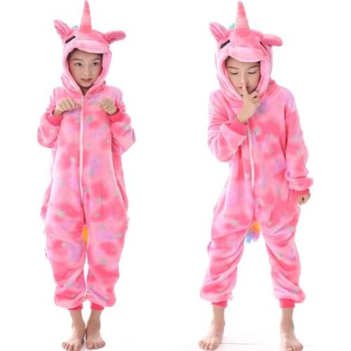 Kigurumi Cartoon Pajamas Sleepwear for Kids Girls Children Animals Unicorn Onesie Boy Girl Cosplay Pyjama Boys Flannel Pajama