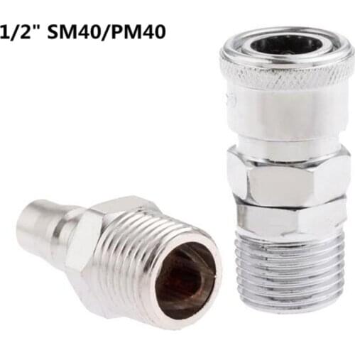 2Pcs Pneumatic Parts Euro Air Line Hose Compressor Connector Quick Release 1/2" BSP Male Thread Coupler Fitting Connector