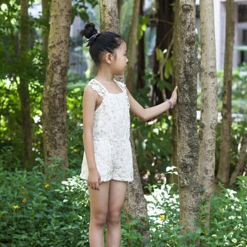 Yatheen Little Girl 2T-10T Casual Dress Off White Lace Pocket Cotton Lining Cloth Kids Cloth For Girls