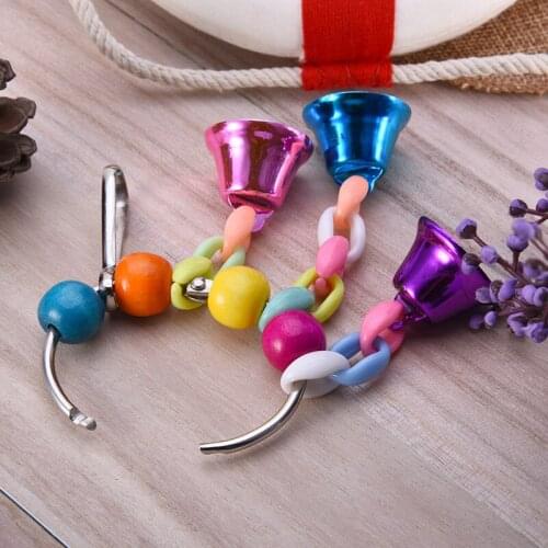 Simple Bells Chain Parrot Toys Suspension Hanging Bird Parrot Chew Swing Toys Bird Cage Home Decoration String Of Bells Hot Sale
