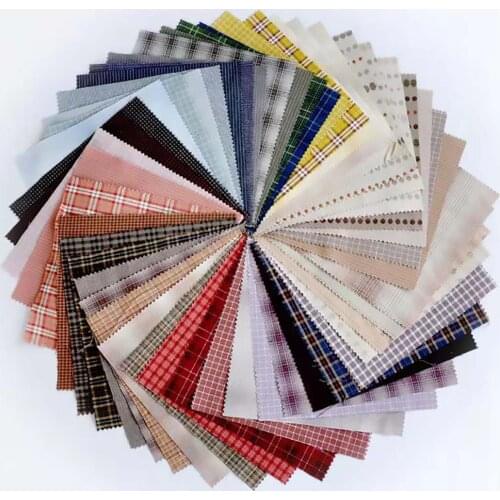 20x20cm Cotton Yarn Dyed Fabric Bundles DIY Sewing Accessories Patchwork Tissue Quilting Cloth Handmade Bags Clothing 10x10cm