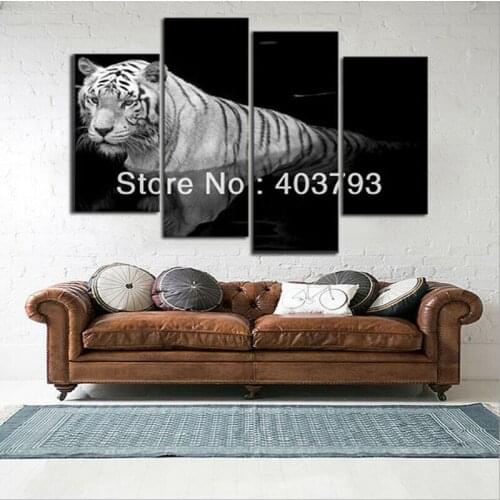 Modern Abstract Oil Painting On Canvas 4Pcs/lot Wall Art Paintngs Tigher Decorative Pictures Home Decor No Framed