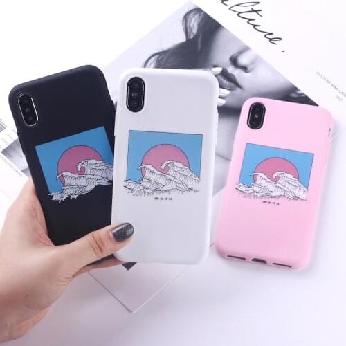 The Great Wave off Kanagawa Beach Soft Silicone Candy Phone Case Capa Fundas For iPhone 12 11 Pro Max 8 8Plus XS Max 7 7Plus XR