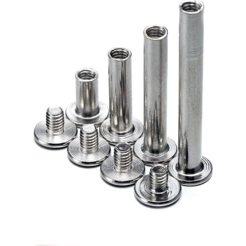 Butt lock binding screw M5*5-150 Carbon steel nickel plated nail rivet album recipe