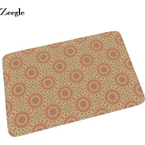 Zeegle Doormat Floor Mat Anti Slip Carpet Kitchen Rug Absorbent Bathroom Doormat Washable Living Room Carpet Flannel Door Mat