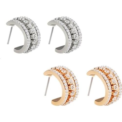 High Quality Womens Earrings Turn Round Character Ladies Charming Crystal Jewelry Wedding Gift