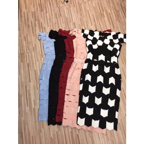 Burgundy Black Sexy Club Women Summer Style Off Shoulder Bodycon Bandage Dress Celebrity Knitted Stretch Party Dresses Vestido