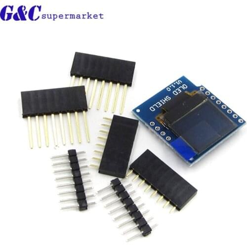 0.66" inch 64X48 IIC I2C OLED LED LCD Dispaly Shield Compatible 0.66 inch Display for WEMOS D1 MINI ESP8266 New