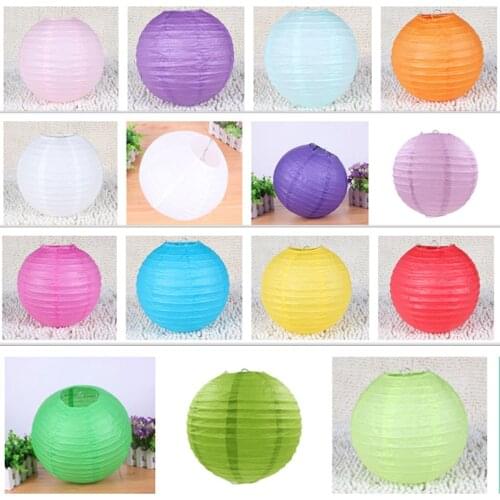 1pc Round Chinese Paper Lantern Birthday Wedding Party decor gift DIY lampion white hanging lantern ball party supplies
