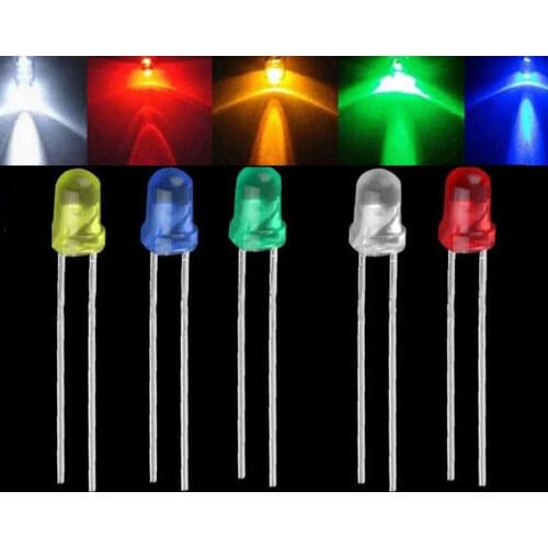 100PCS 3mm LED Emitting Diode Light Bulb Lamp White Green Red Blue Yellow