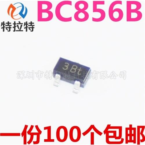 100Pcs/Lot Bc856b 3B 0.1A/65V Pnp SOT-23 Triode