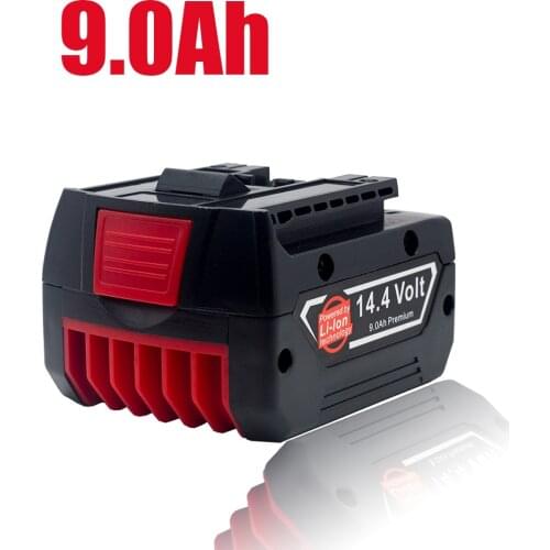 14.4V 9.0AH Rechargeable Lithium-Ion Battery Pack For Bosch Cordless Drill Screwdriver BAT607 BAT614 DDB180 GDR GSR Charger