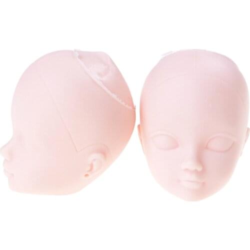 2pcs/lot New Soft Plastic Practice Makeup Doll Heads For Doll For 1/6 Dolls Practicing Makeup Head Without Hair