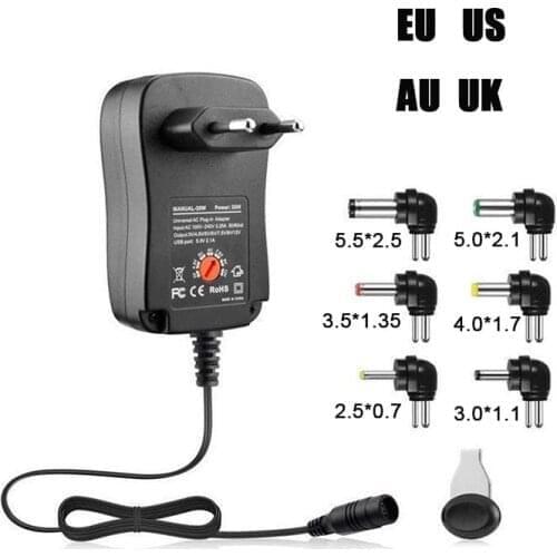 1pcs 3V 4.5V 5V 6V 7.5V 9V 12V 2A 2.5A AC / DC Transformer Adapter Adjustable Power supply Universal Charger for LED Light Strip