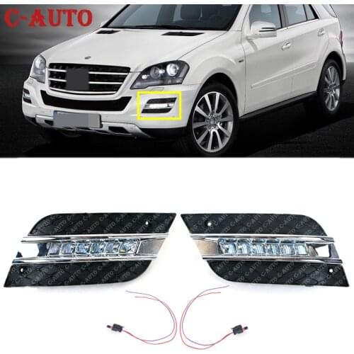 1 Pair Car LED Daytime Running Light Waterproof ABS 12V Car DRL Lamp For Mercedes Benz ML350 W164 ML280 ML300 ML320 2010 2011