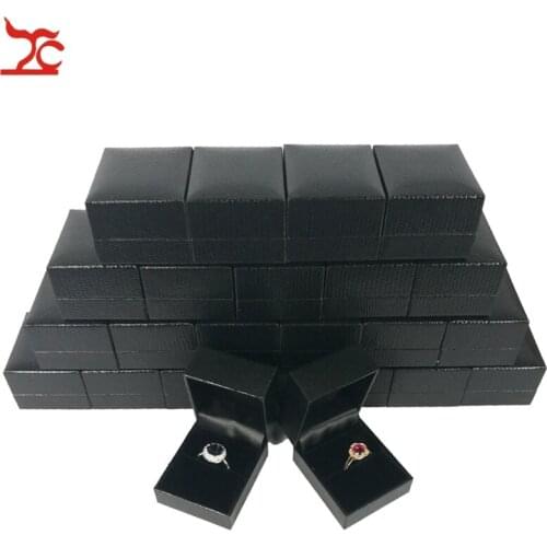 EMS Free 120Pcs Black Jewelry Ring Organizer Box Leatherette Ring Storage Package Present Party Gift Box 5*4.5*3.5CM