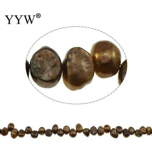 9-10mm Coffee Color Freshwater Pearl Beads Top Drilled Shape Punch Loose Beads for DIY Women Elegant Necklace Jewelry Making