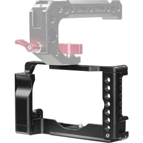 Camera Cage Quick Release Plate for Canon EOS M6 Mark2 DSLR Cage Grip Bracket w Integrated Handgrip/Cold Shoe Mount for EOS M6