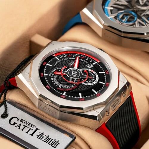 GATTI Top Brand Luxury Mechanical Watch Men Waterproof Automatic Wristwatches Calendar Clock Sports Watches For Men reloj hombre