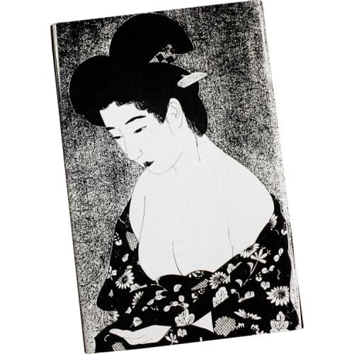 20 Sticks Black Sliding Cigarette Case Man Accessories Smoking Gift For Japanese Style Ukiyoe Edo period Metal Aluminum Alloy