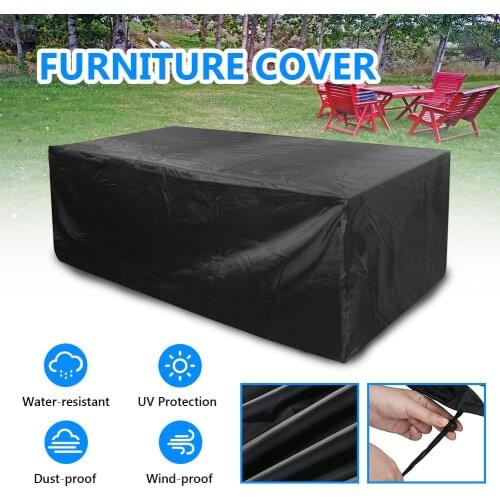 Black Waterproof UV Rattan Cube Outdoor Furniture Protective Rain Snow Cover Patio Yard for Garden Dust Proof Covers Chair Sofa