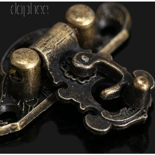 Dophee 12pcs Antique Bronze Hasp Latch Jewelry Wooden Box Lock Mini Cabinet Buckle Case Locks Decorative Handle