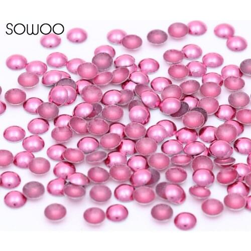 Eco-friendly lead free Metal Hot Fix Studs Dome Shape Half Round dark pink Dome Studs hot fix half round studs baby studs