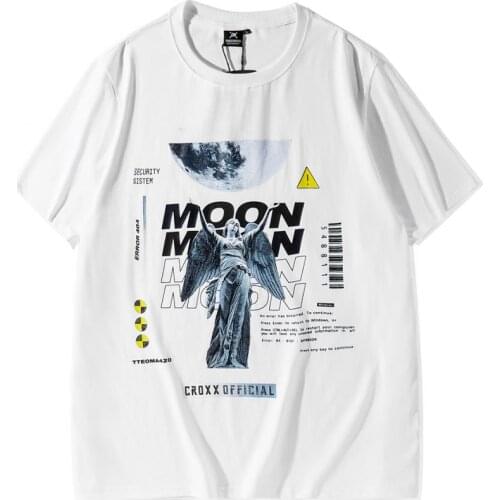 T-shirt cotton moon and sculpture print techwear streetstyle military the croxx киберпанк одежда