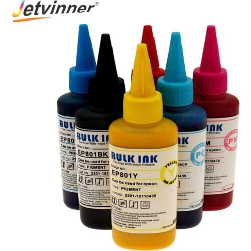 Jetvinner 6-color Universal Pigment Ink for Epson Inkjet Printers for Epson R250 L350 L355 L362 L366 L550 L555 L566 Printers