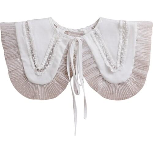 Lace Doll Collar Fake Collar For Women Shirt False Collar White Color Detachable Collars Women Clothes Accessories