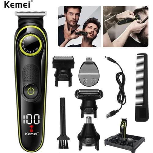 Kemei Hair Clipper Electric Hair Trimmer Mens Cutting Machine Cordless Beard Shaver Multifunctional Trimmer Styling Care Tool 5