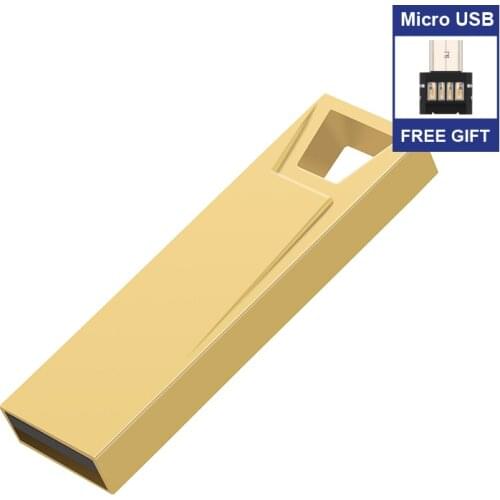 Metal USB Flash Drive 128GB 64GB High Speed 32GB Pen Drive 16GB 8GB 2.0 USB Stick 256g Memory Stick Free type c or micro adapter
