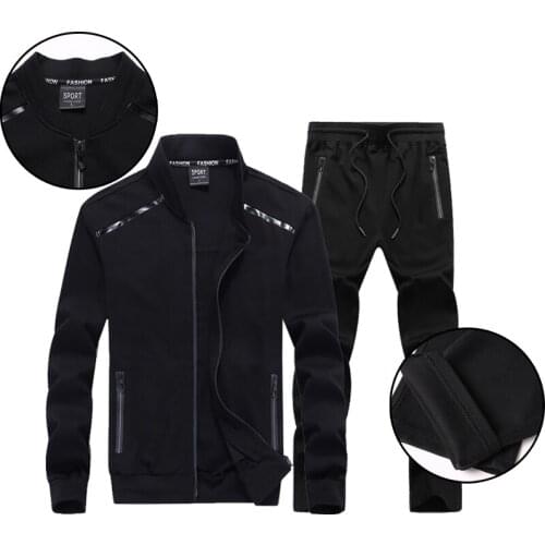 Mens Two Piece Sets Sportswear Tracksuit Male 2018 Sweatshirt Pant Suits Men Plus Size 9XL Hoodies Set Sweatshirts Dropshipping