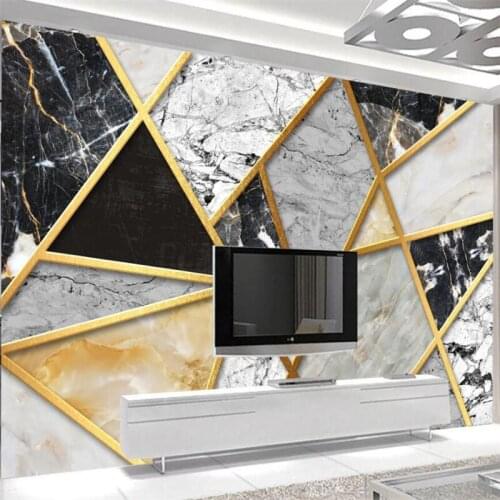 Wellyu Customized large murals fashion home improvement modern minimalist marble geometric abstract background wall